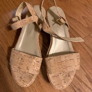 Stuart Weitzman cork flatforms